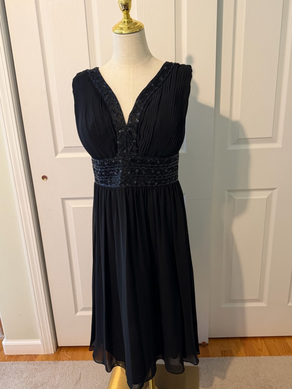 Black dressy dress with beaded top